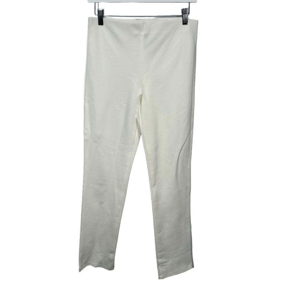 Rayon White Resort wear High Rise Straight‎ Leg Pants 6